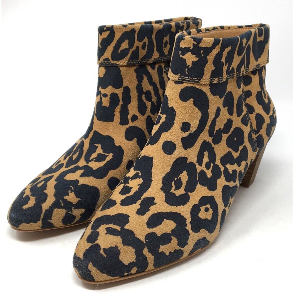 Lucky Brand Zaprika Women's Size 6M Leopard Animal Print Color Leather Bootie - Picture 3 of 7